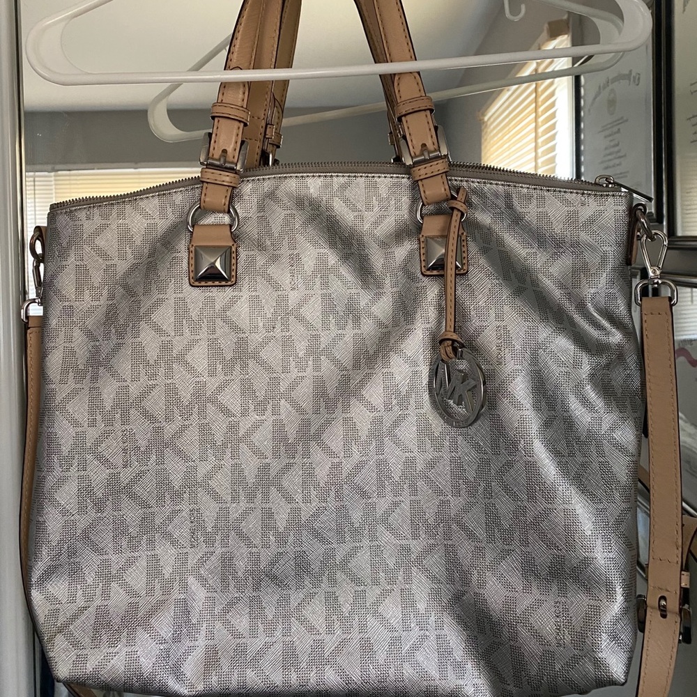 Silver Michael kors tote